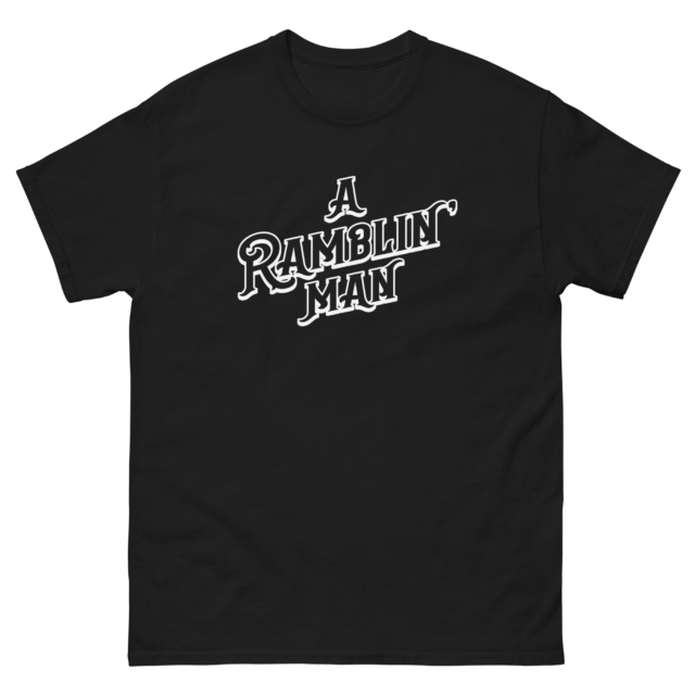 A Ramblin' Man White Outline Men's classic tee